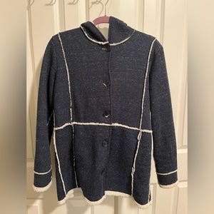 Sherpa Lined PJ Salvage Button Down Cardigan Size Small